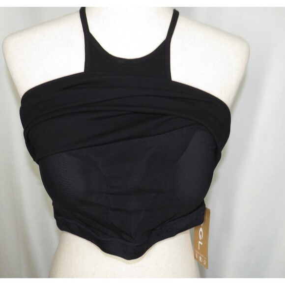 OGL Black Soft Stretchy Cotton Blend Racerback Padded Shelf Bra Brami Tank Sz XL - Picture 6 of 7